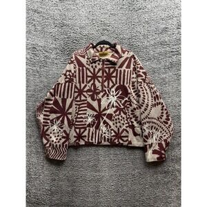 Saalt Studio Cedar Embroidered Quarter Zip Pullover‎ Sweater Multicolor Mens XL
